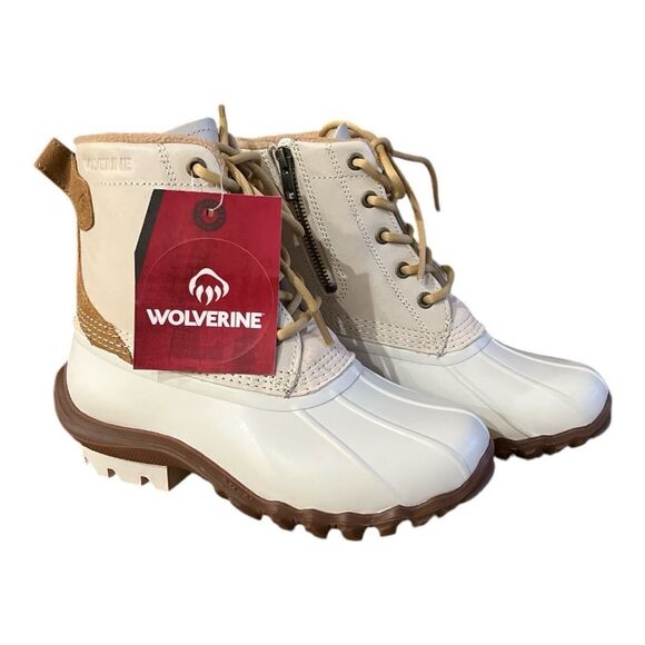 Wolverine Womens 6M Torrent Wool Winter Duck Boot Ivory Snow Treads - W880225 - Picture 2 of 8